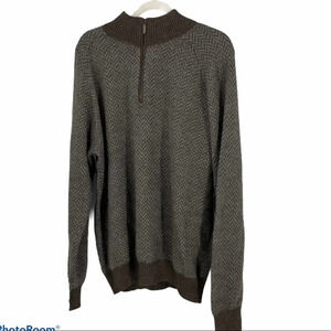 Peruvian Connection wool men’s sweater 1/4 zip Xxl